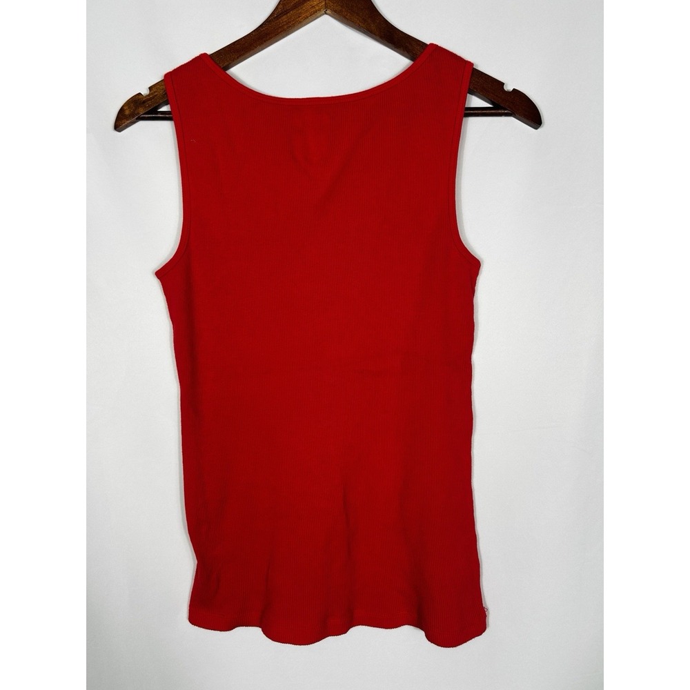 Y2K Ribbed Knit Fitted Tank Top Size M Studded Bling Bratz Baddie Grunge Emo Alt - Picture 6 of 12